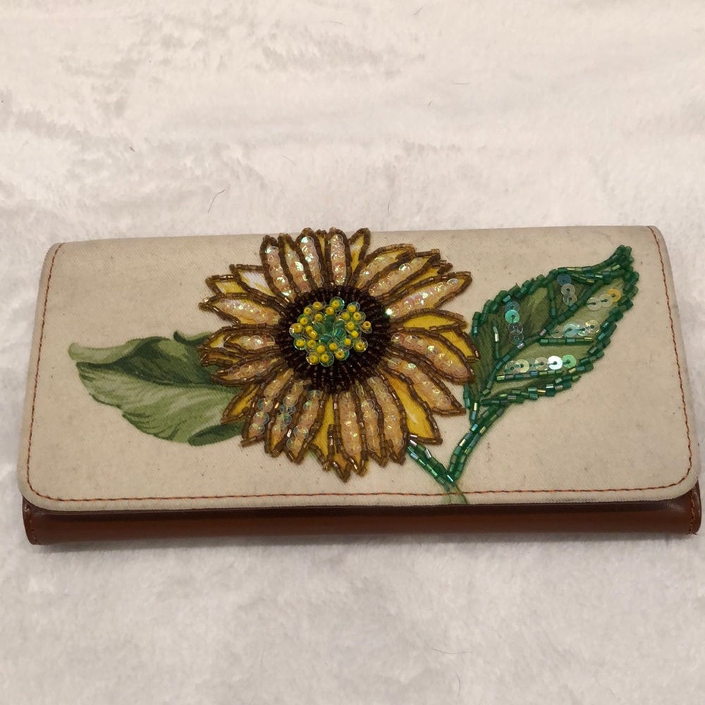 HP🤩Vintage leather sunflower wallet 🌻